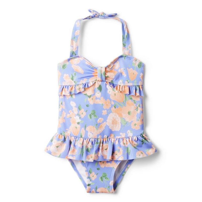 Floral Ruffle Halter Recycled Swimsuit - Janie And Jack